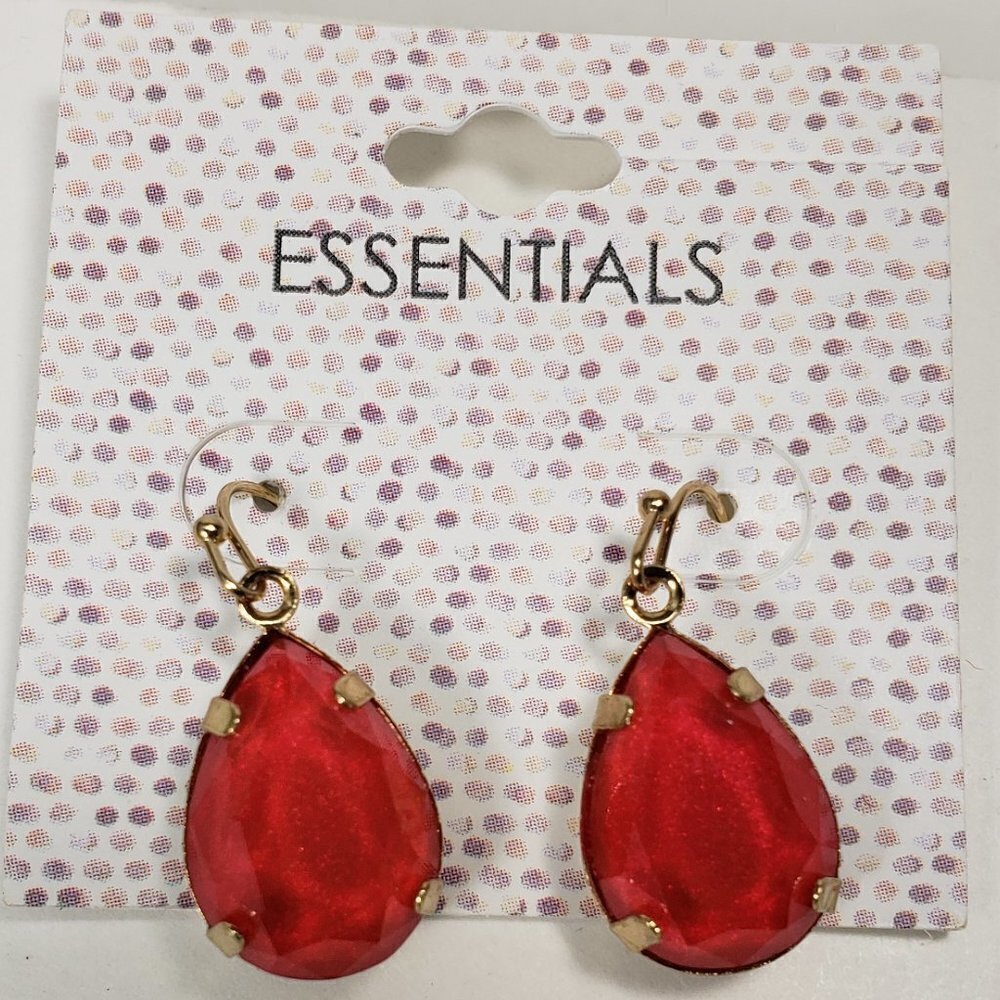 Elegant Pink Teardrop Dangle Earrings – Gold-Tone Statement - Women's Jewelry - Picture 6 of 9